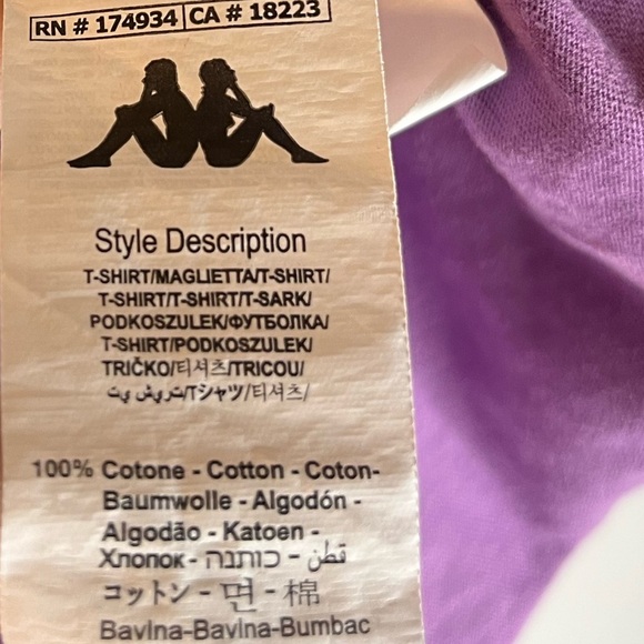 Kappa Logo Graphic Tee Purple & Gold Unisex T-Shirt | Size M - Picture 5 of 5